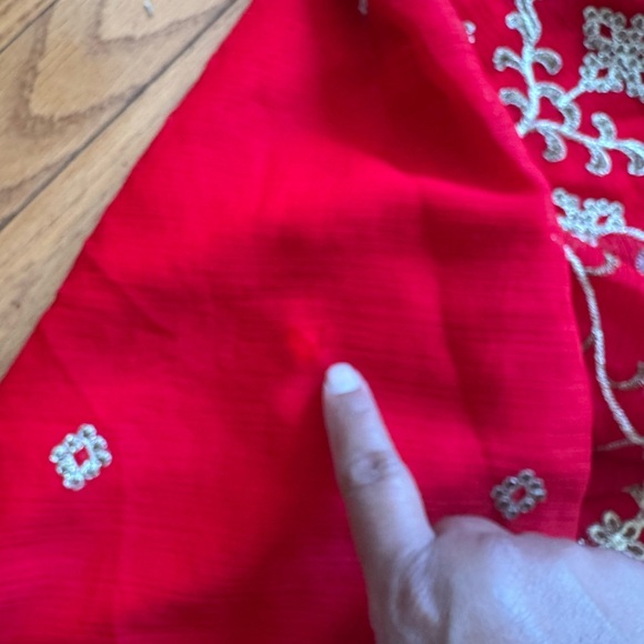 Elegant Red Embroidered Dress - Picture 5 of 14